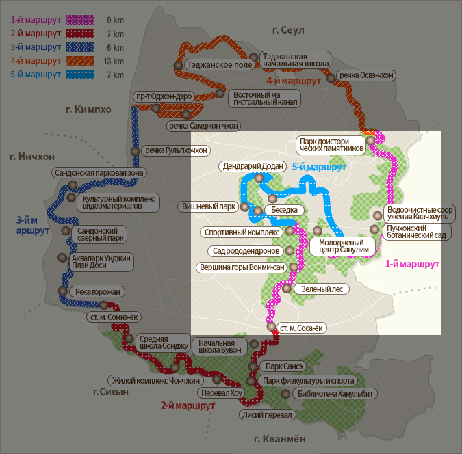 Подробная карта маршрута 1 по Дулле-джилу