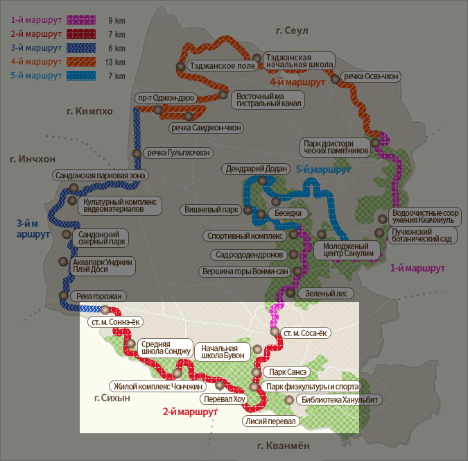Подробная карта маршрута 2 по Дулле-джилу