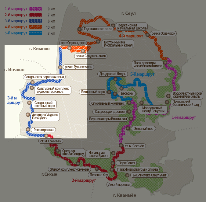 Подробная карта маршрута 3 по Дулле-джилу
